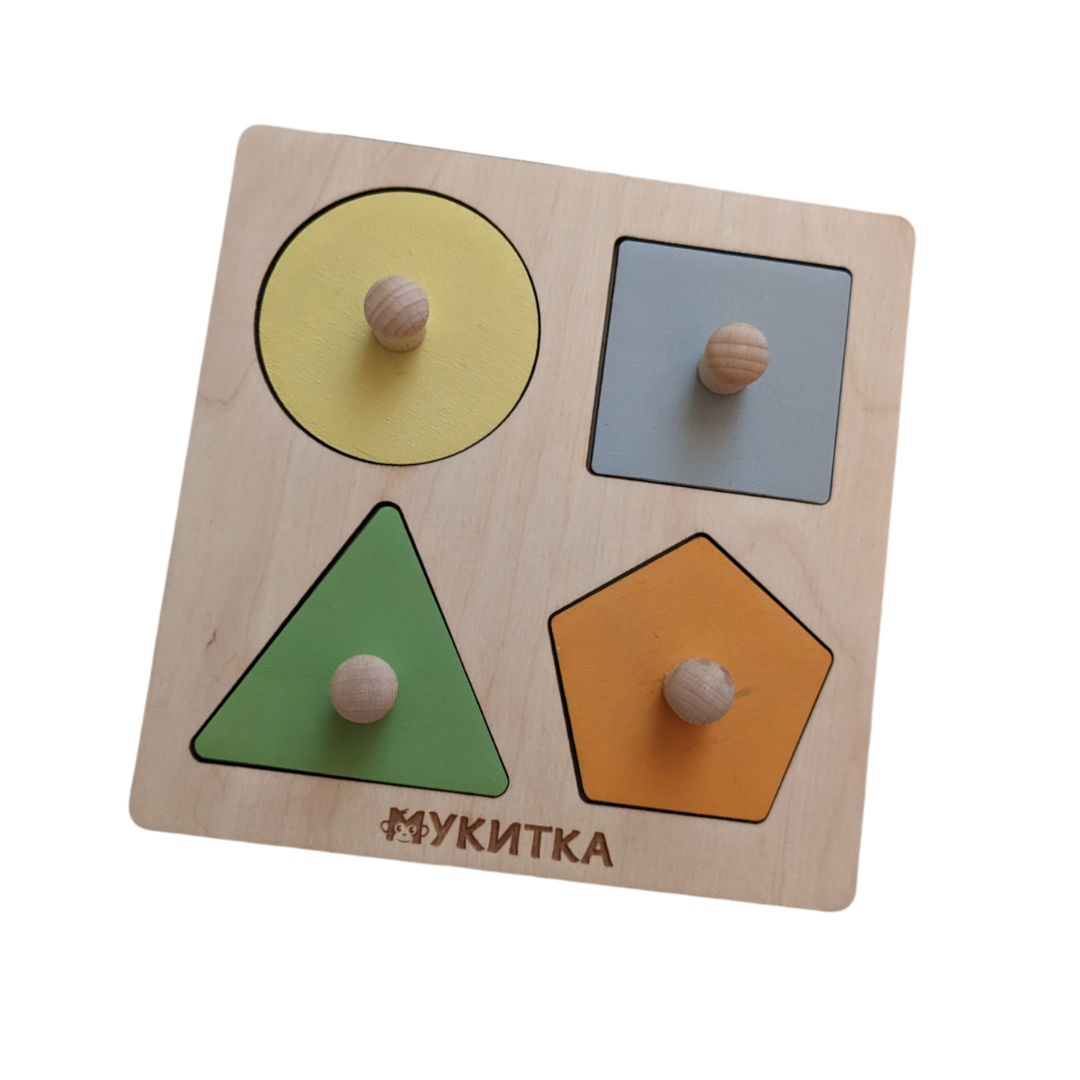 MUKITKA Дървен Пъзел С Геометрични Фигури 26